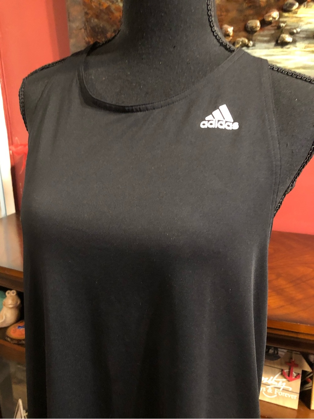 adidas Black Athletic Crewneck Tank Top